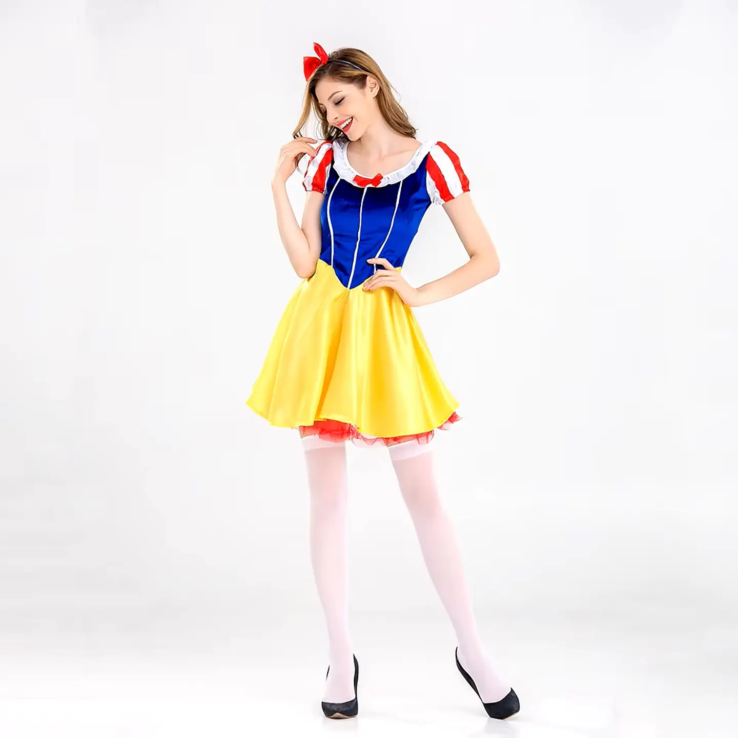 Disfraz Halloween Blanca Nieves mujer Adulto incluye cintillo talla S/M 1