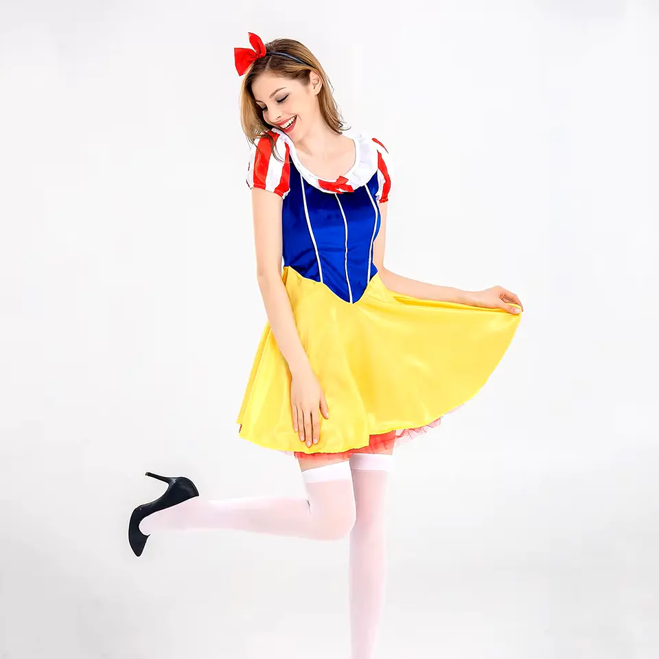 Disfraz Halloween Blanca Nieves mujer Adulto incluye cintillo talla S/M 2