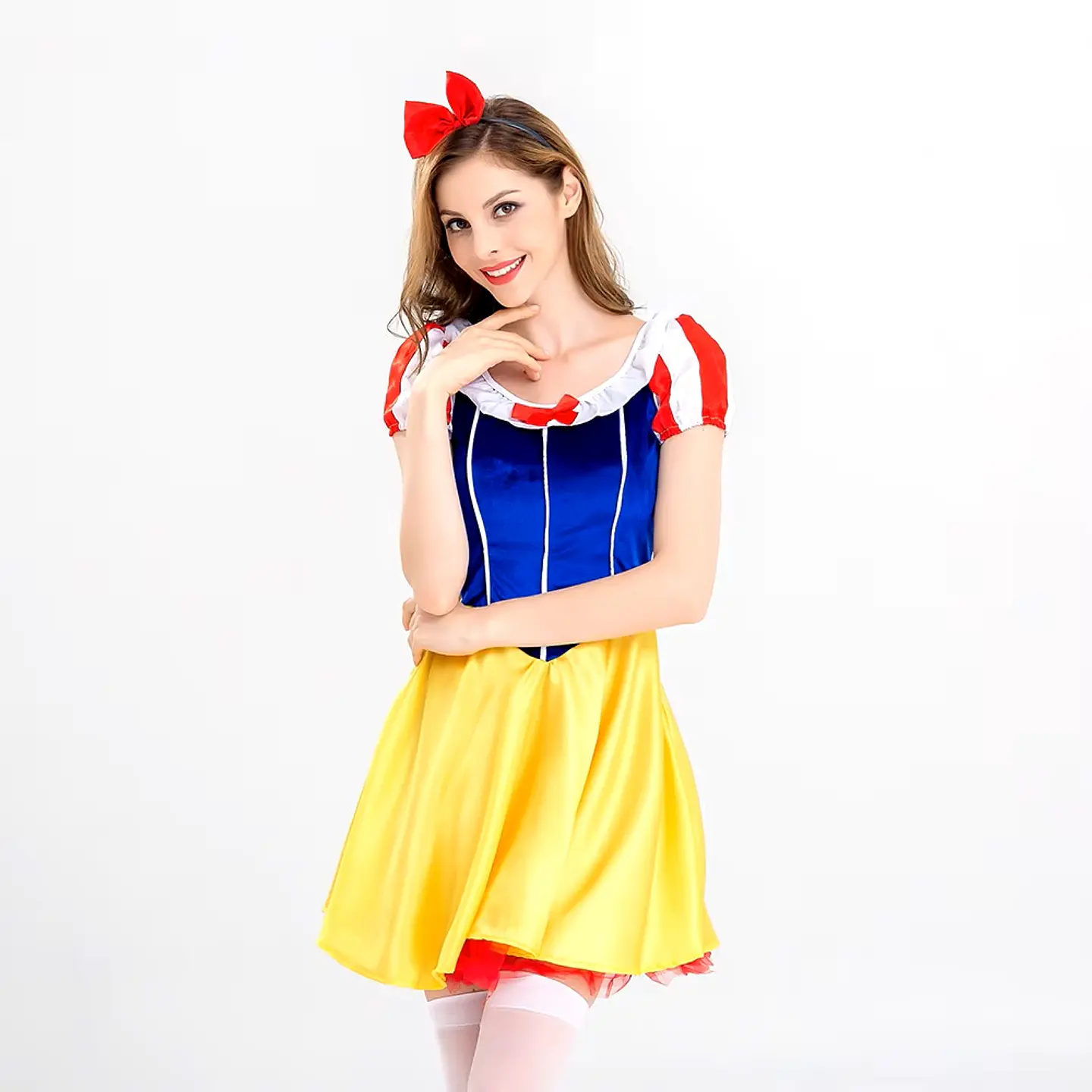 Disfraz Halloween Blanca Nieves mujer Adulto incluye cintillo talla S/M 3
