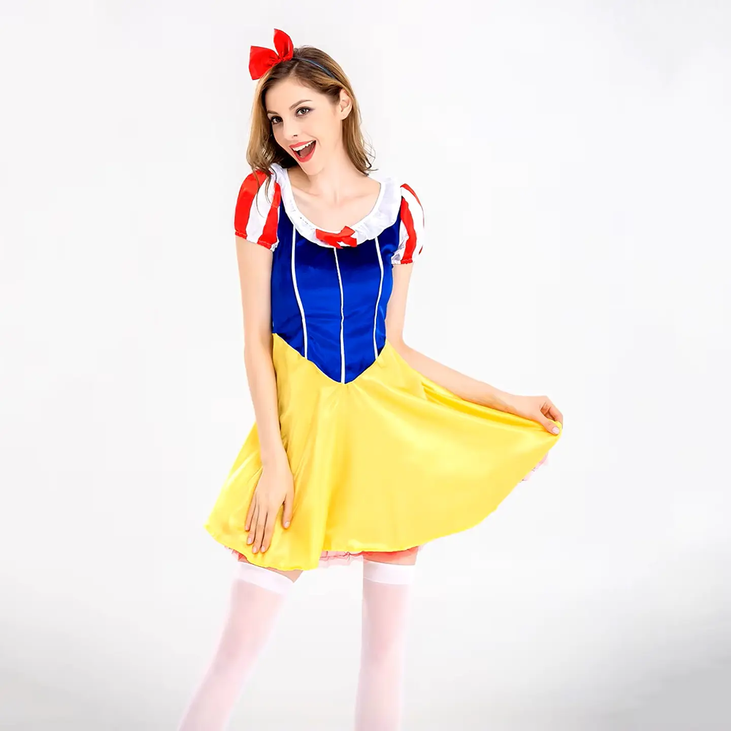 Disfraz Halloween Blanca Nieves mujer Adulto incluye cintillo talla S/M 4