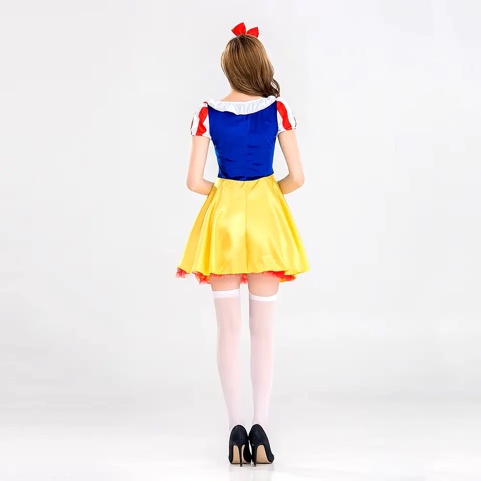 Disfraz Halloween Blanca Nieves mujer Adulto incluye cintillo talla S/M 5
