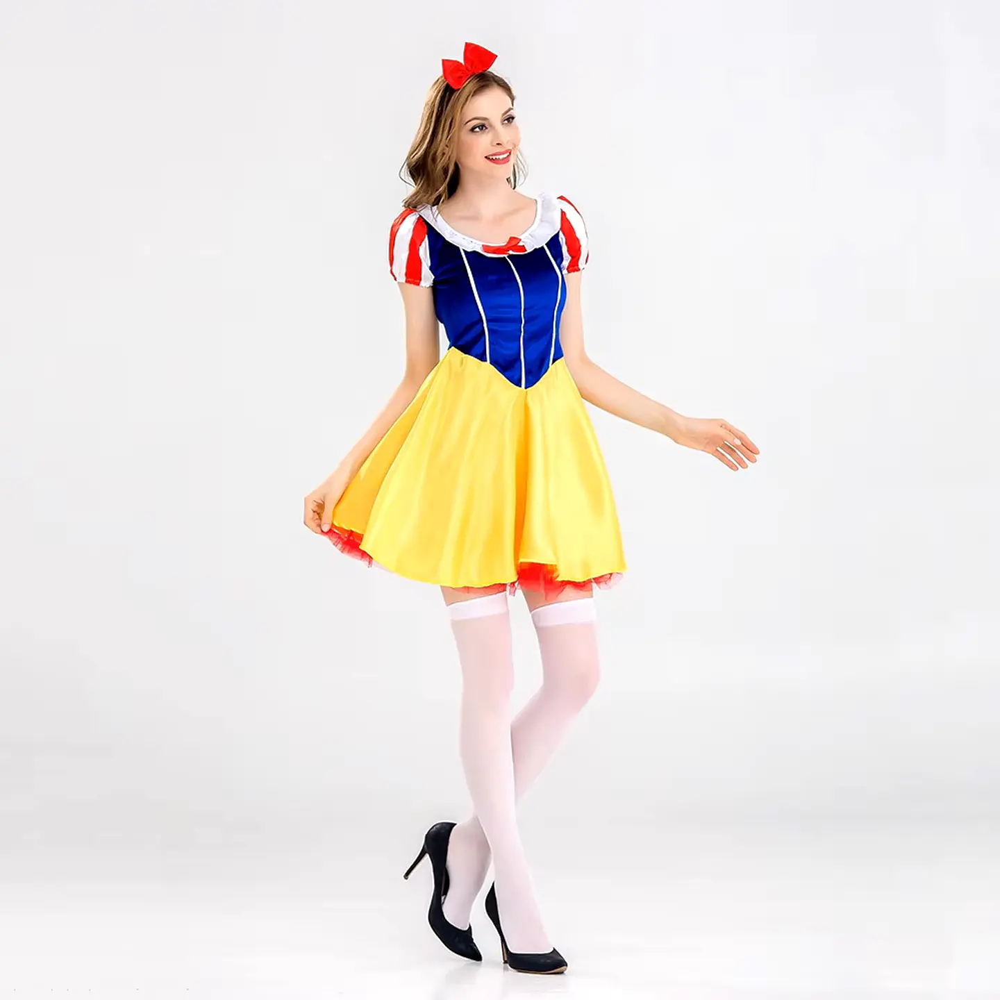 Disfraz Halloween Blanca Nieves mujer Adulto incluye cintillo talla S/M 6