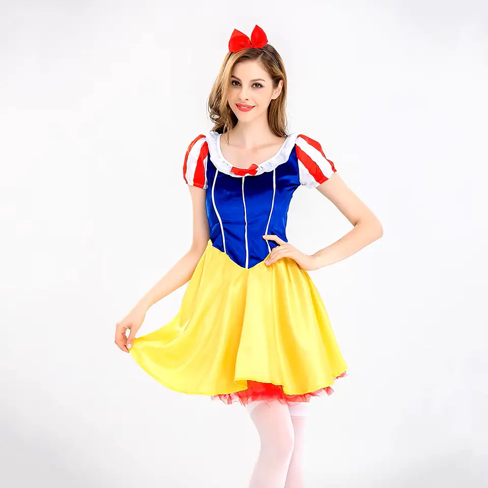 Disfraz Halloween Blanca Nieves mujer Adulto incluye cintillo talla S/M 7