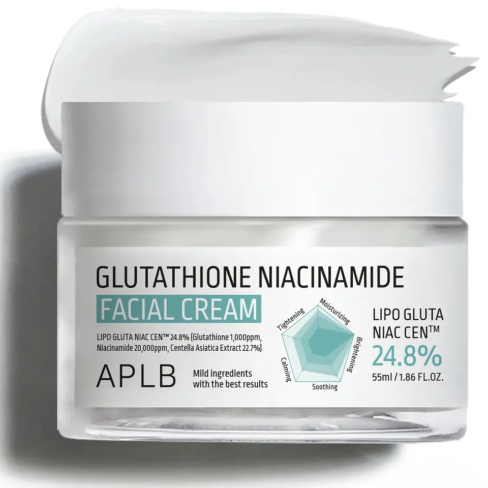 Glutathione Niacinamide Facial Cream (APLB) - 55ml Crema calmante y aclarante con niacinamida y centella asiática 1