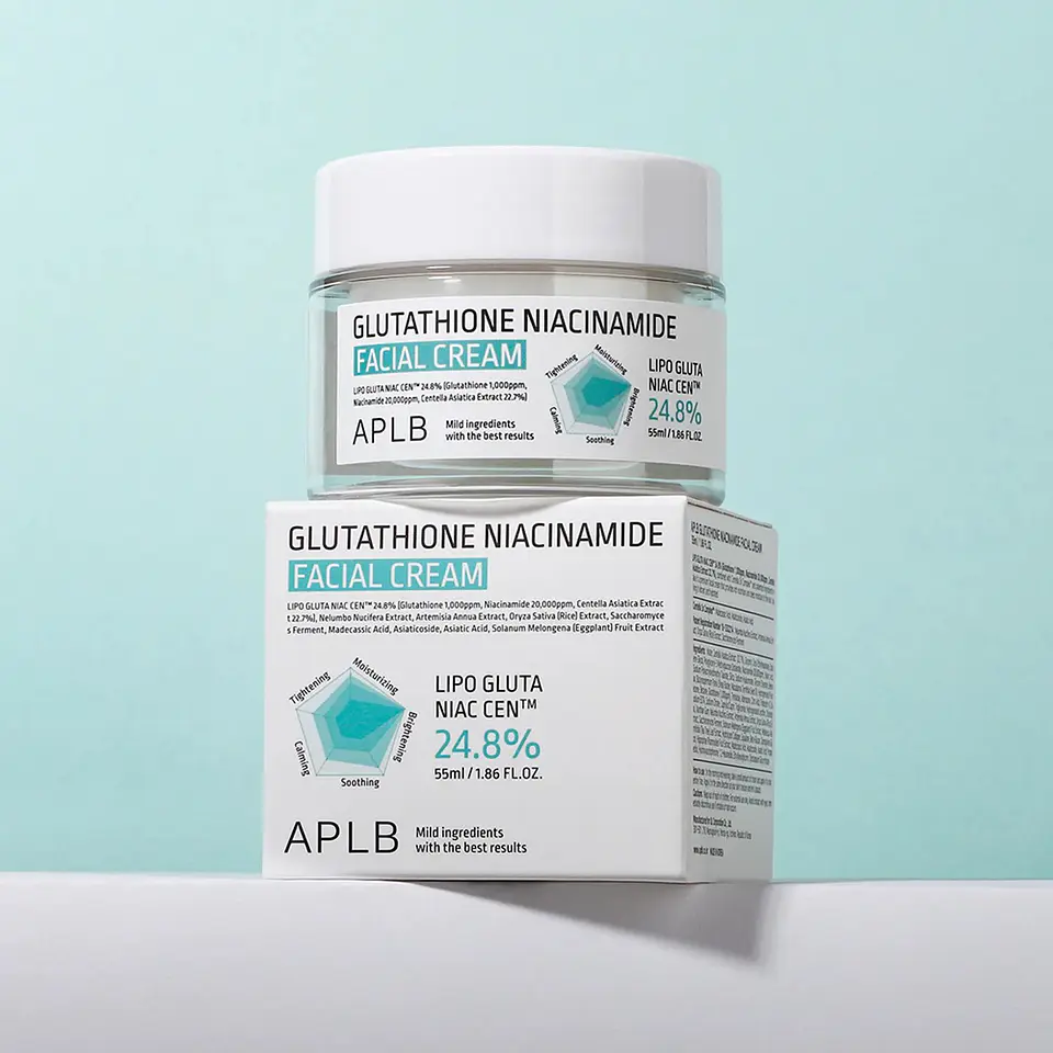 Glutathione Niacinamide Facial Cream (APLB) - 55ml Crema calmante y aclarante con niacinamida y centella asiática 5