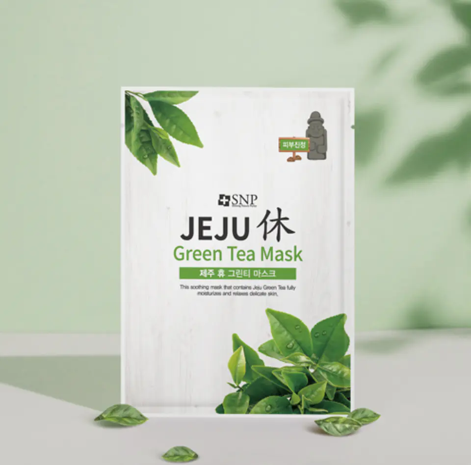 Jeju Green Tea Mask (SNP) - Mascarilla ultra hidratante de té verde 2