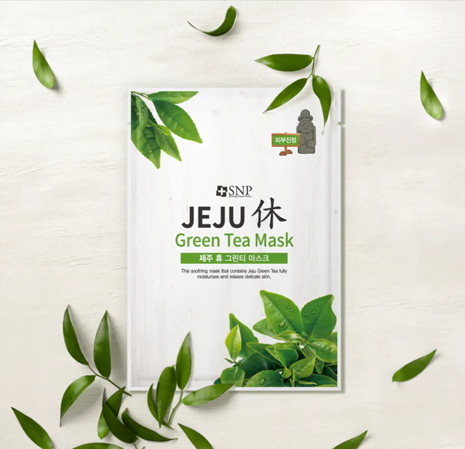 Jeju Green Tea Mask (SNP) - Mascarilla ultra hidratante de té verde 4