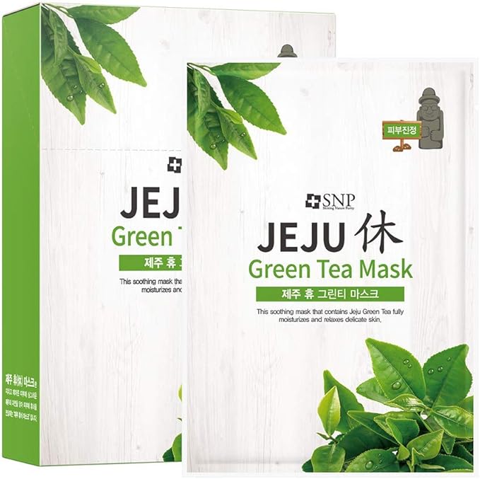 SNP Jeju Green Tea Mask (SNP) - Mascarilla ultra hidratante de té verde