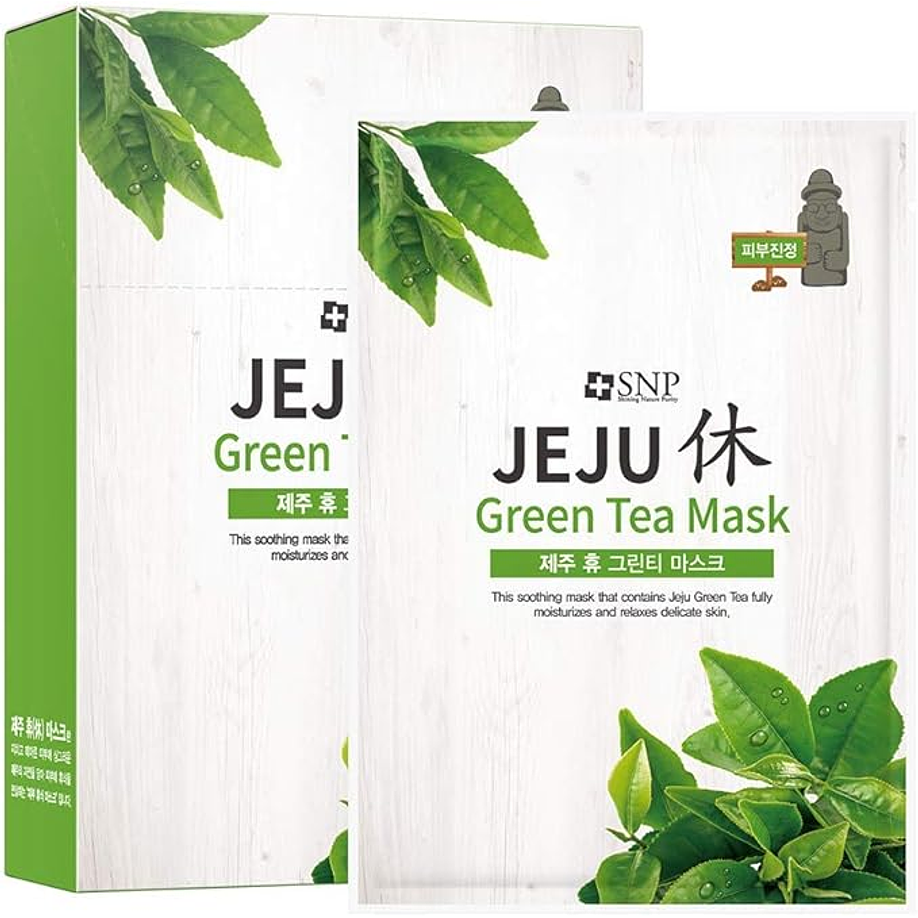 Jeju Green Tea Mask (SNP) - Mascarilla ultra hidratante de té verde 1