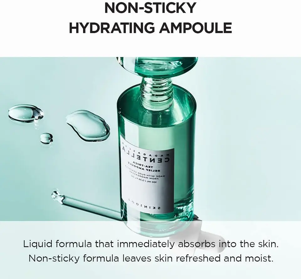 Madagascar Centella Tea-trica Relief Ampoule (SKIN1004) - 100ml Serum anti acné árbol de té + centella asiática 10