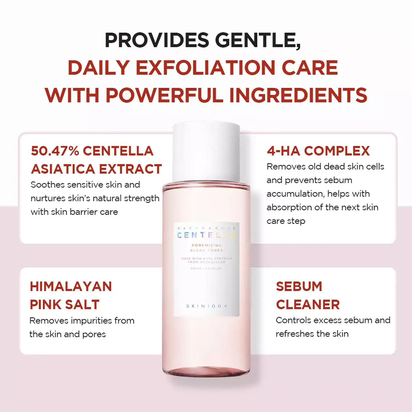 Madagascar Centella Poremizing Clear Toner (SKIN1004) - 210ml Tónico para poros dilatados 11