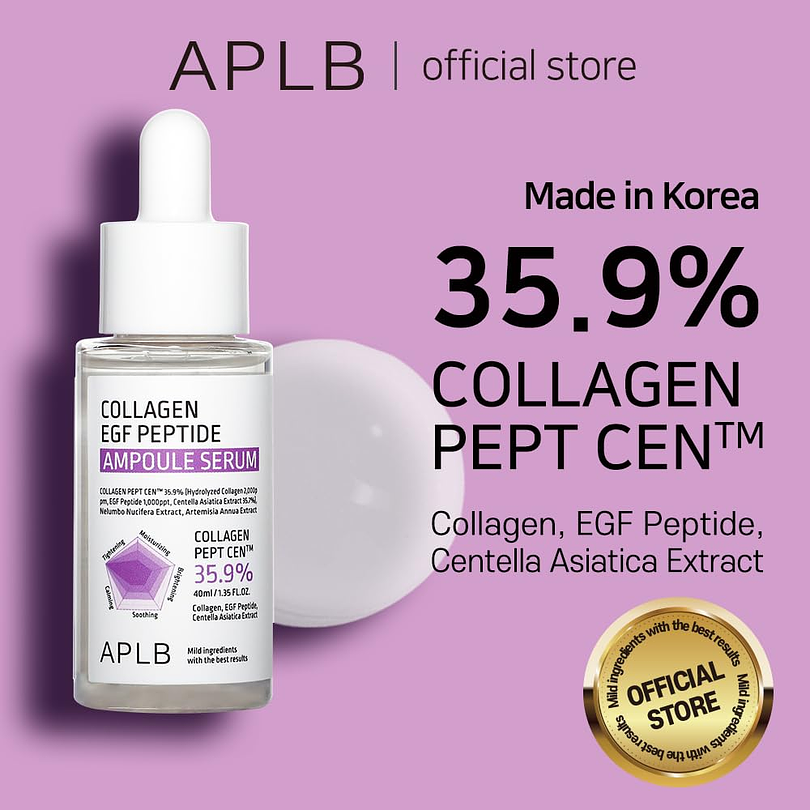 Collagen EGF Peptide Ampoule Serum (APLB) - 40ml Serum antiedad con colágeno, péptidos y centella asiática 11