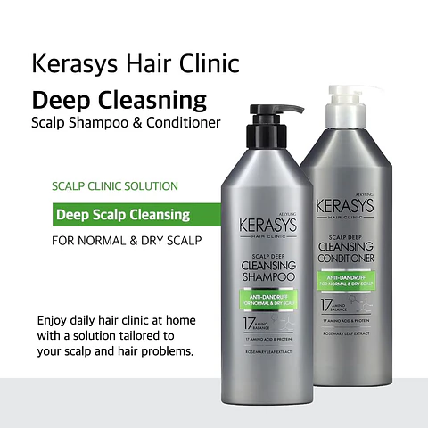 Scalp Deep Cleansing Shampoo (Kerasys) - Shampoo o Acondicionador anti caspa  400ml