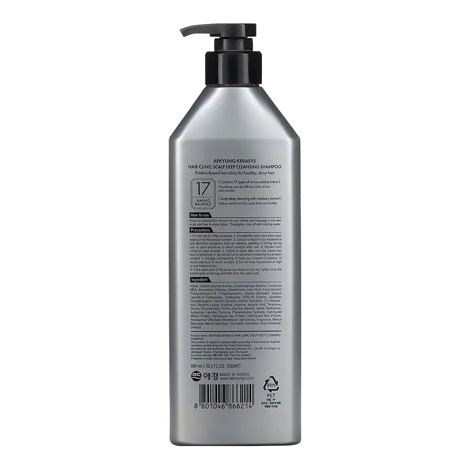 Scalp Deep Cleansing Shampoo (Kerasys) - Shampoo o Acondicionador anti caspa  400ml 6