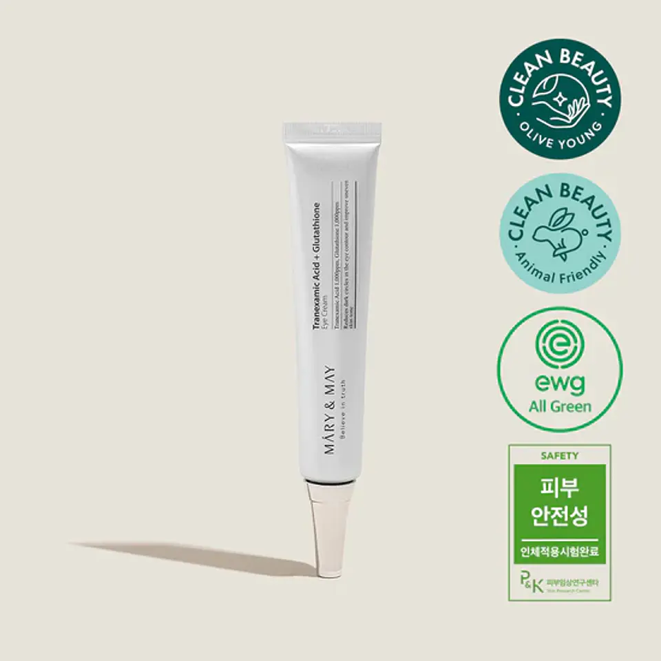 Tranexamic Acid + Glutathione Eye Cream Special Set (Mary & May) -30ml + 12ml + 12ml Crema aclarante ojeras contorno ojos 5
