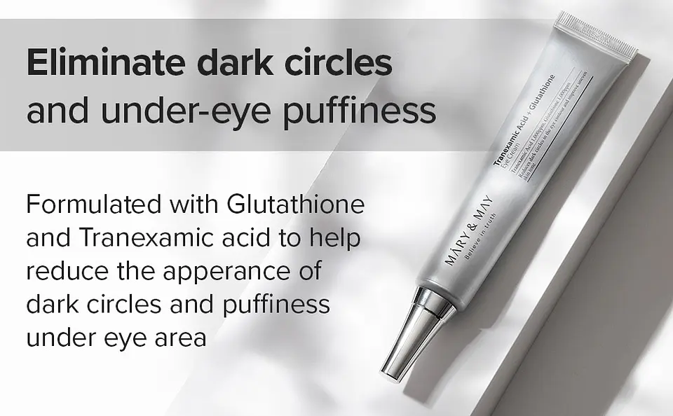 Tranexamic Acid + Glutathione Eye Cream Special Set (Mary & May) -30ml + 12ml + 12ml Crema aclarante ojeras contorno ojos 16