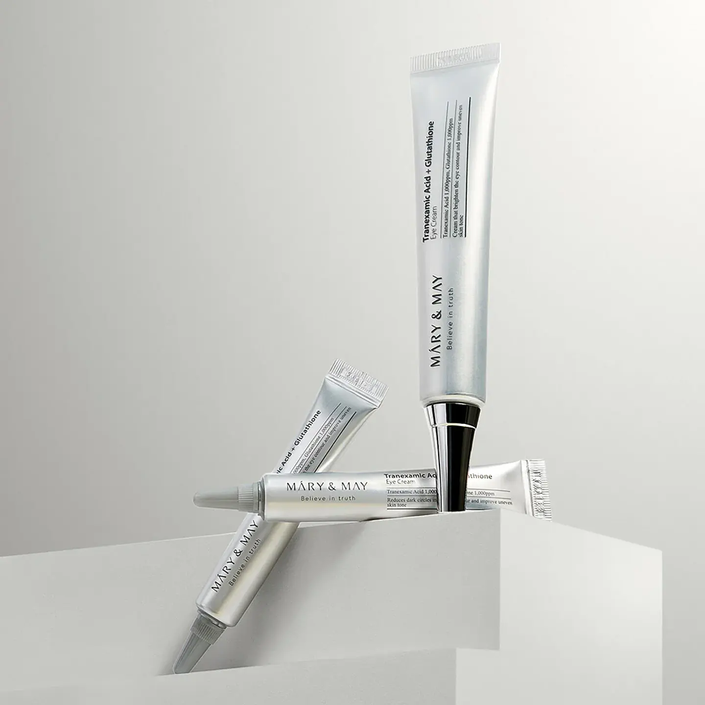 Tranexamic Acid + Glutathione Eye Cream Special Set (Mary & May) -30ml + 12ml + 12ml Crema aclarante ojeras contorno ojos 9
