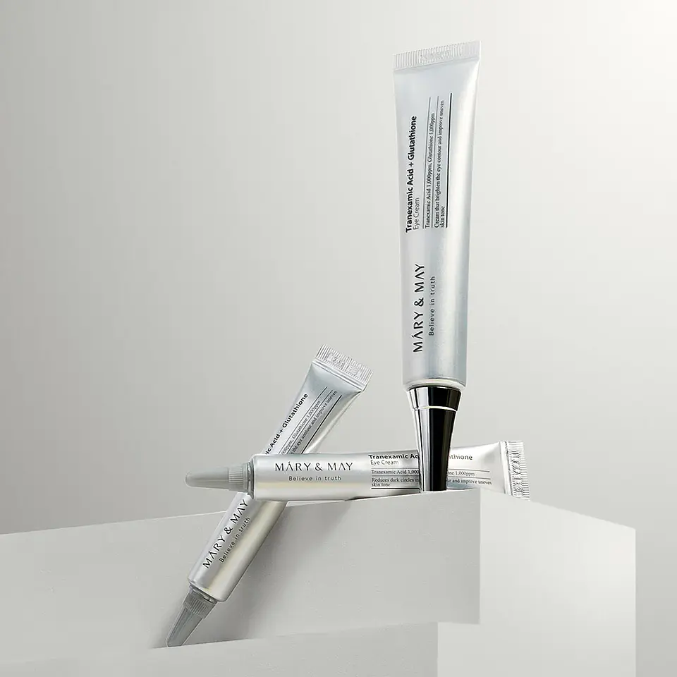 Tranexamic Acid + Glutathione Eye Cream Special Set (Mary & May) -30ml + 12ml + 12ml Crema aclarante ojeras contorno ojos 9