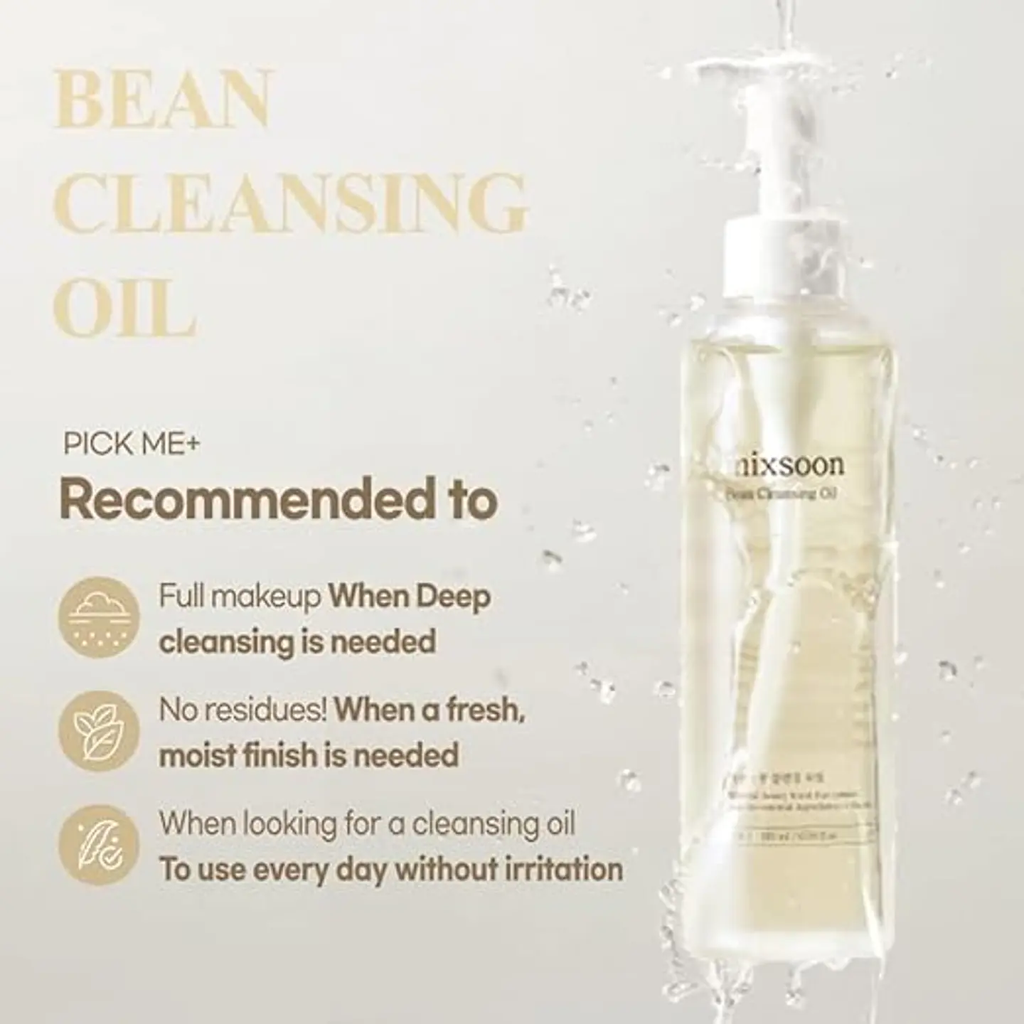 Bean Cleansing Oil (Mixsoon) -195 ml Limpiador oleoso con soja fermentada 10