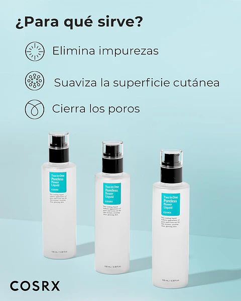 Two in One Poreless Power Liquid (COSRX) - 100ml Esencia y tónico poros dilatados 