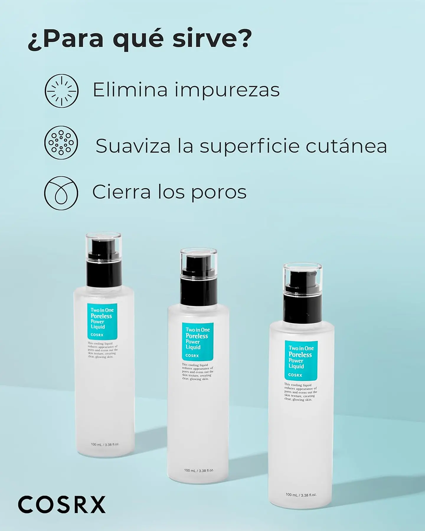 Two in One Poreless Power Liquid (COSRX) - 100ml Esencia y tónico poros dilatados  2