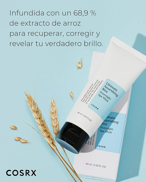 Ultimate Nourishing Rice Overnight Spa Mask (COSRX) - 60ml Mascarilla nocturna aclarante e hidratante