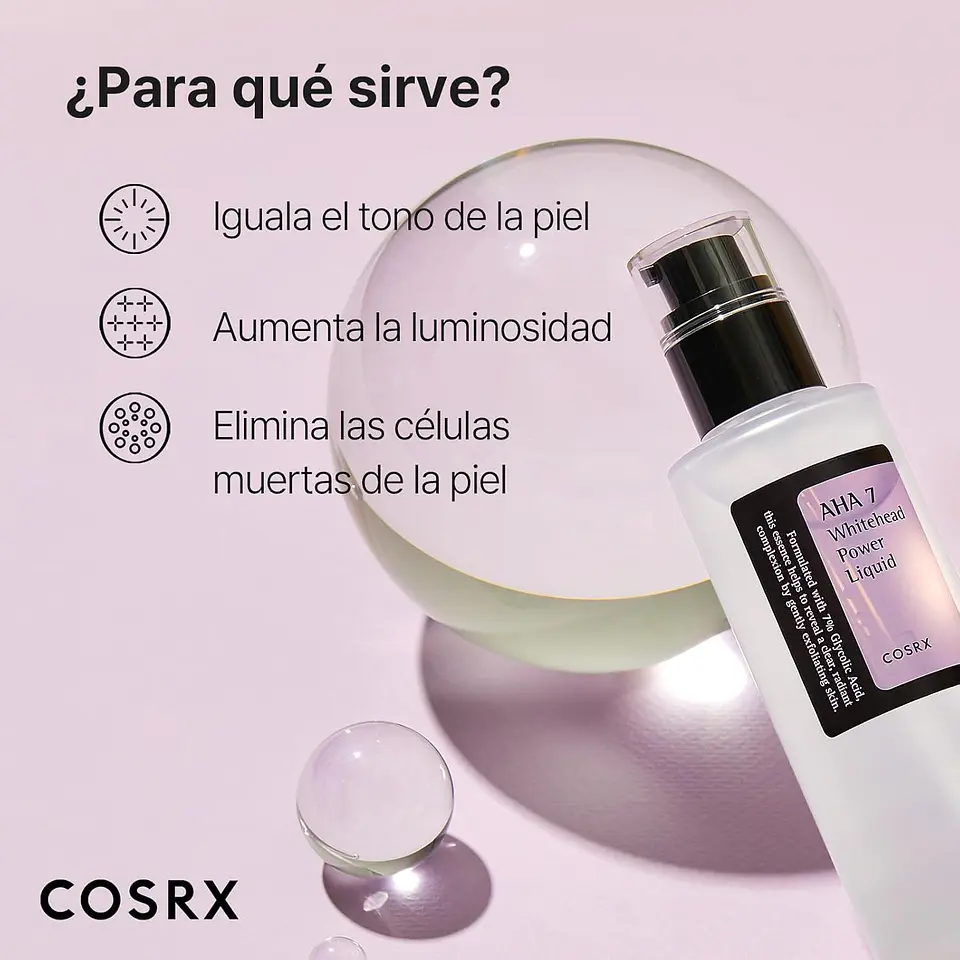 AHA 7 Whitehead Power Liquid (COSRX) - 100ml Esencia Exfoliante anti imperfecciones 3