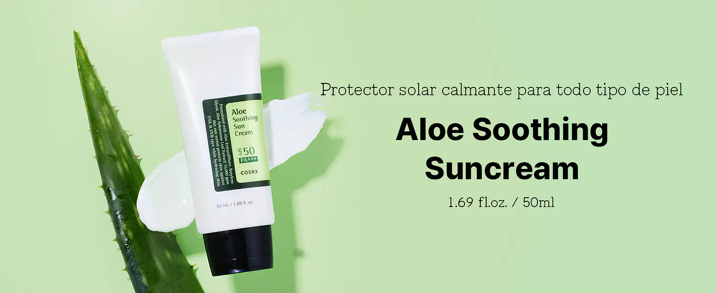 Aloe Soothing Sun Cream SPF50+/PA+++ (COSRX) - 50ml Protector solar aloe vera pieles sensibles 4