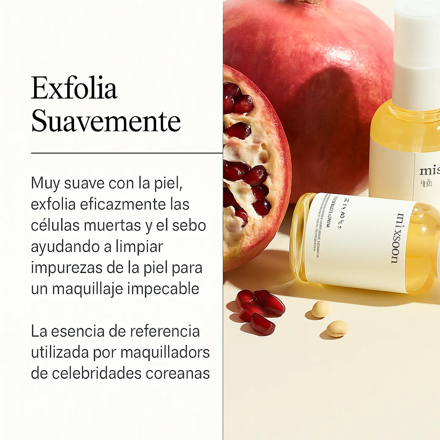 Bean Essence (Mixsoon) - 50ml Esencia antiedad y exfoliante suave con soja fermentada 9