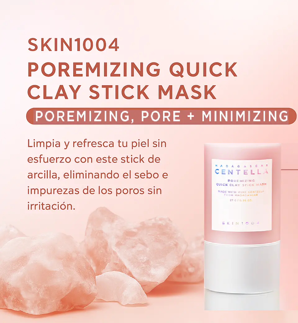  Madagascar Centella Poremizing Quick Clay Stick Mask (SKIN1004) - Limpiador en barra con centella asiática 27gr  2