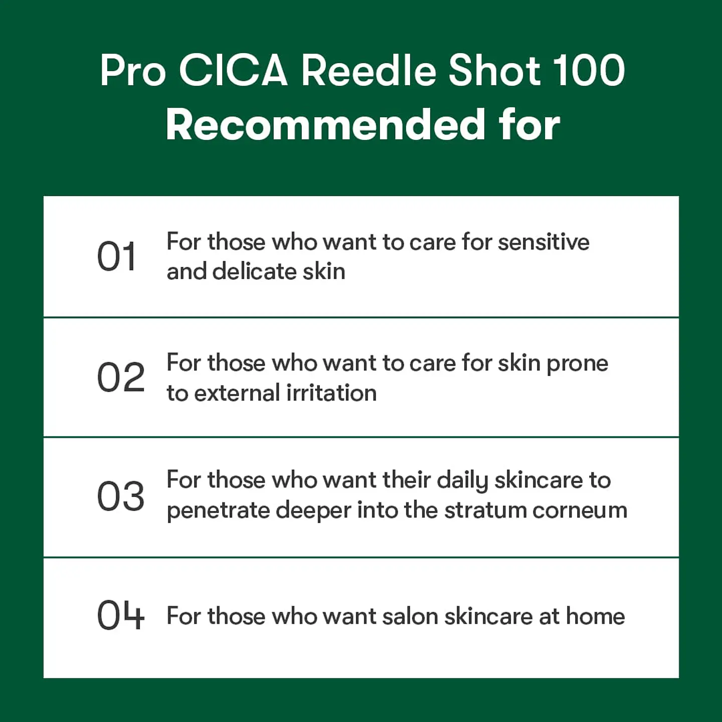 Pro Cica Reedle Shot 100 (VT Cosmetics)  - 20 o 50ml - Serum concentrado con microagujas con centella asiática  4