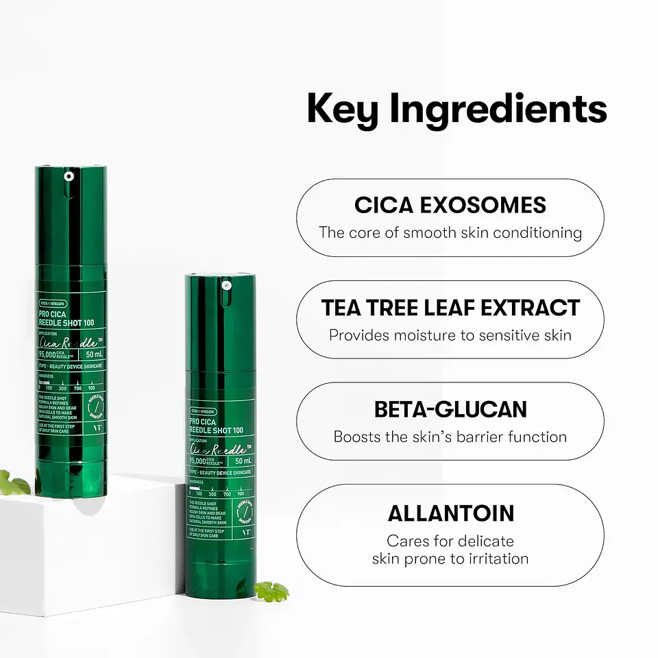 Pro Cica Reedle Shot 100 (VT Cosmetics)  - 20 o 50ml - Serum concentrado con microagujas con centella asiática  8
