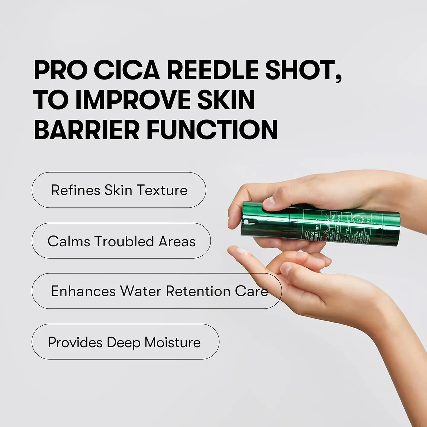 Pro Cica Reedle Shot 100 (VT Cosmetics)  - 20 o 50ml - Serum concentrado con microagujas con centella asiática  3