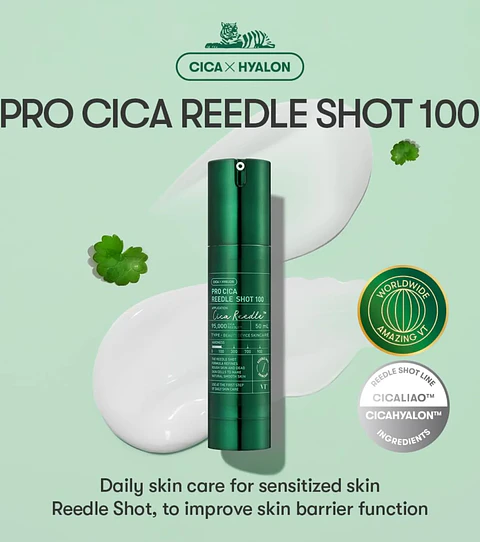 Pro Cica Reedle Shot 100 (VT Cosmetics)  - 20 o 50ml - Serum concentrado con microagujas con centella asiática 