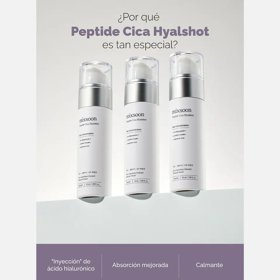 Peptide Cica Hyalshot (Mixsoon) - 50ml Serum antiedad hidratante con péptidos y ácido hialurónico 6