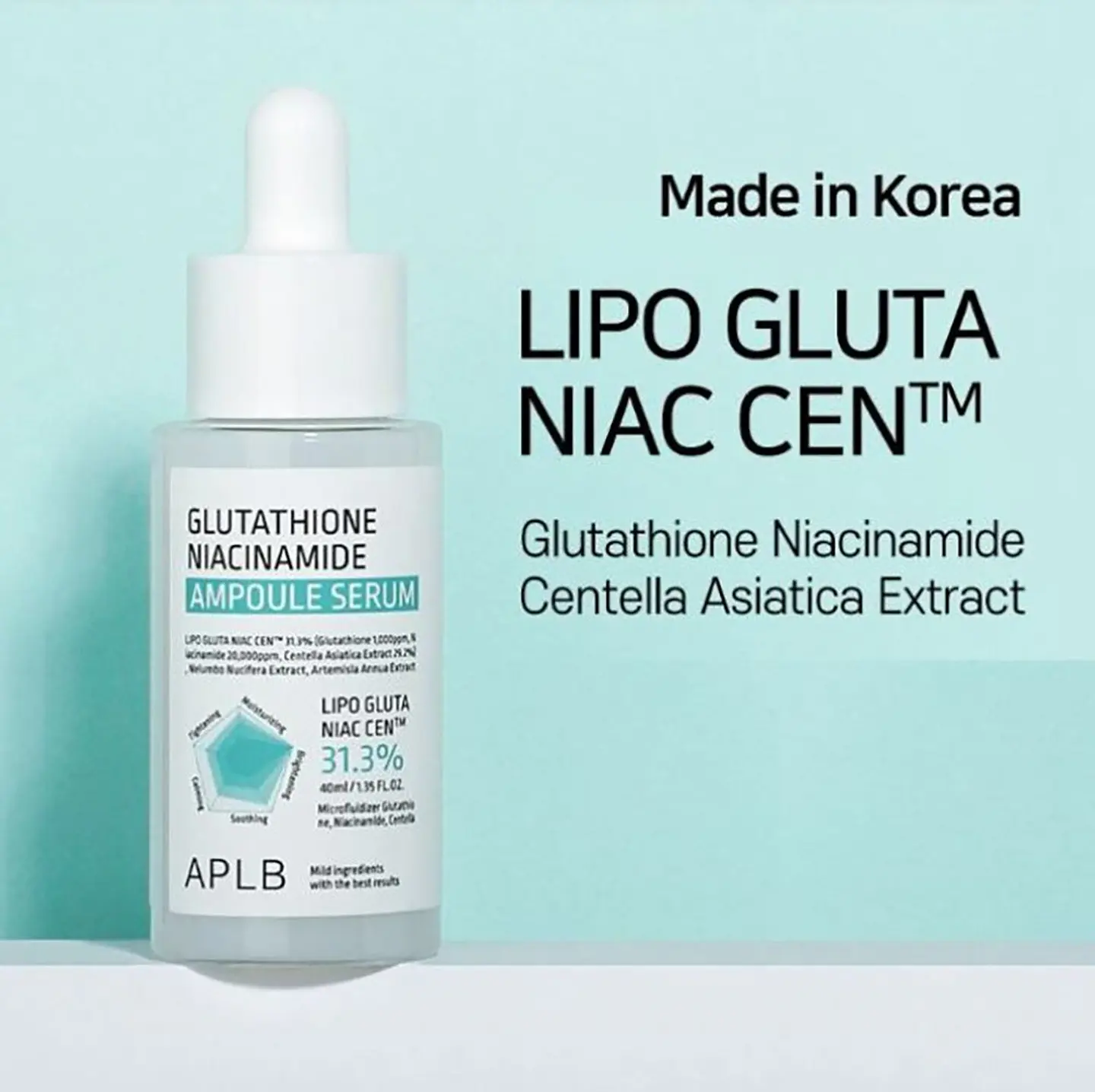 Glutathione Niacinamide Ampoule Serum (APLB) - 30ml Serum calmante y aclarante con niacinamida, centella y glutatión 2