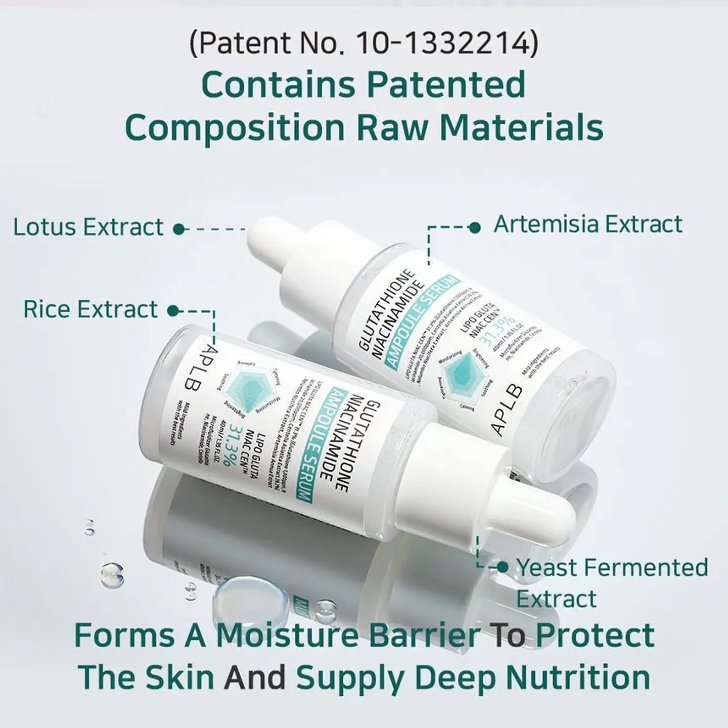Glutathione Niacinamide Ampoule Serum (APLB) - 30ml Serum calmante y aclarante con niacinamida, centella y glutatión 5