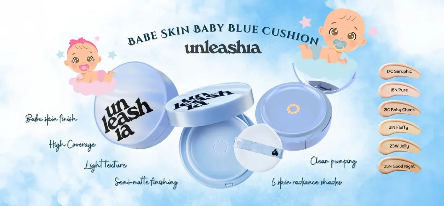 Babe Skin Baby Blue Cushion (Unleashia) - Base de maquillaje semi mate 8