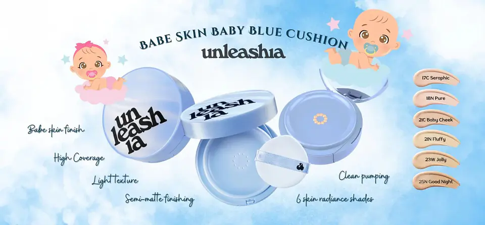 Babe Skin Baby Blue Cushion (Unleashia) - Base de maquillaje semi mate 8