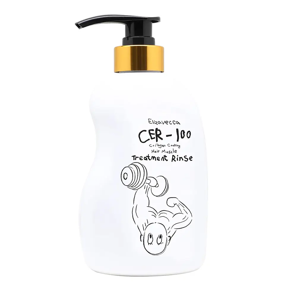 Cer-100 Collagen Coating Hair A+ Muscle Treatment Rinse (Elizavecca) -500 ml  Acondicionador cabello fortalecedor con colágeno y proteínas 6