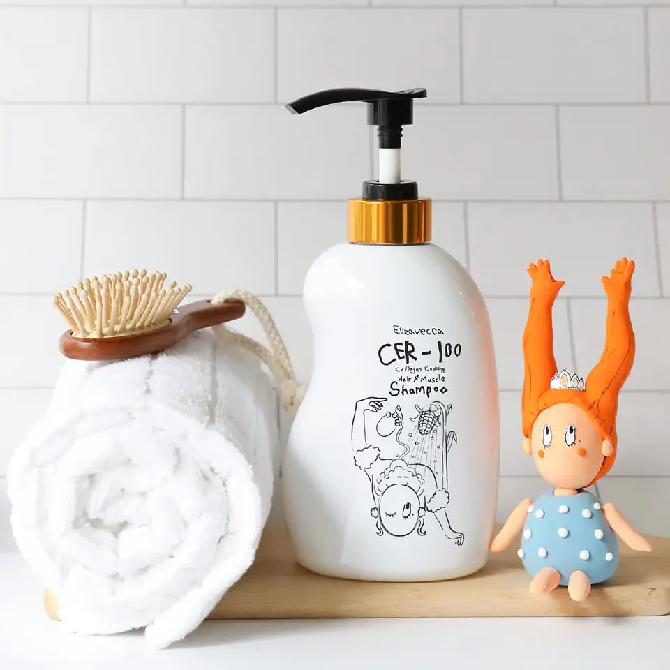 Cer-100 Collagen Coating Hair A+ Muscle Shampoo (Elizavecca) -500 ml Shampoo cabello fortalecedor con colágeno y proteínas 6