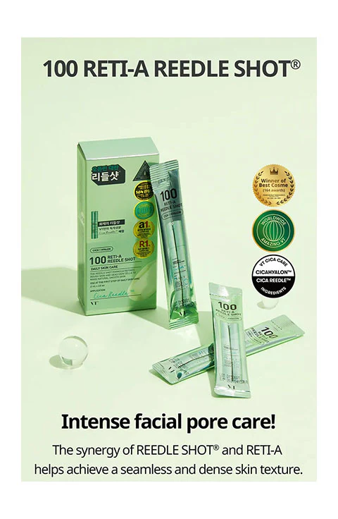 VT Cosmetics 100 Reti-A Reedle Shot (VT Cosmetics) - 10 sobres de 2 ml Serum microagujas con retinol