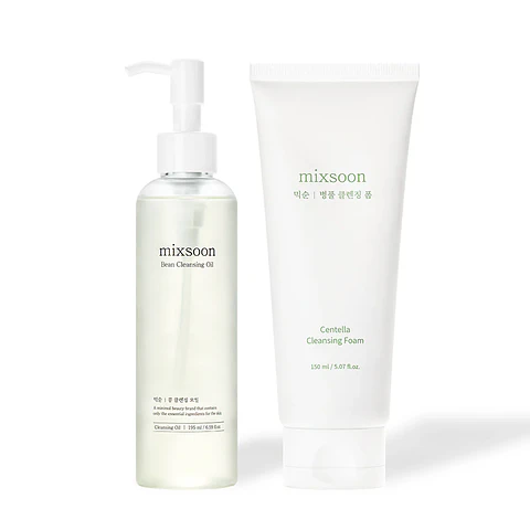 Double Cleansing Set (Mixsoon) - Set de doble limpieza Limpiador oleoso 195ml + Limpiador en espuma 150ml