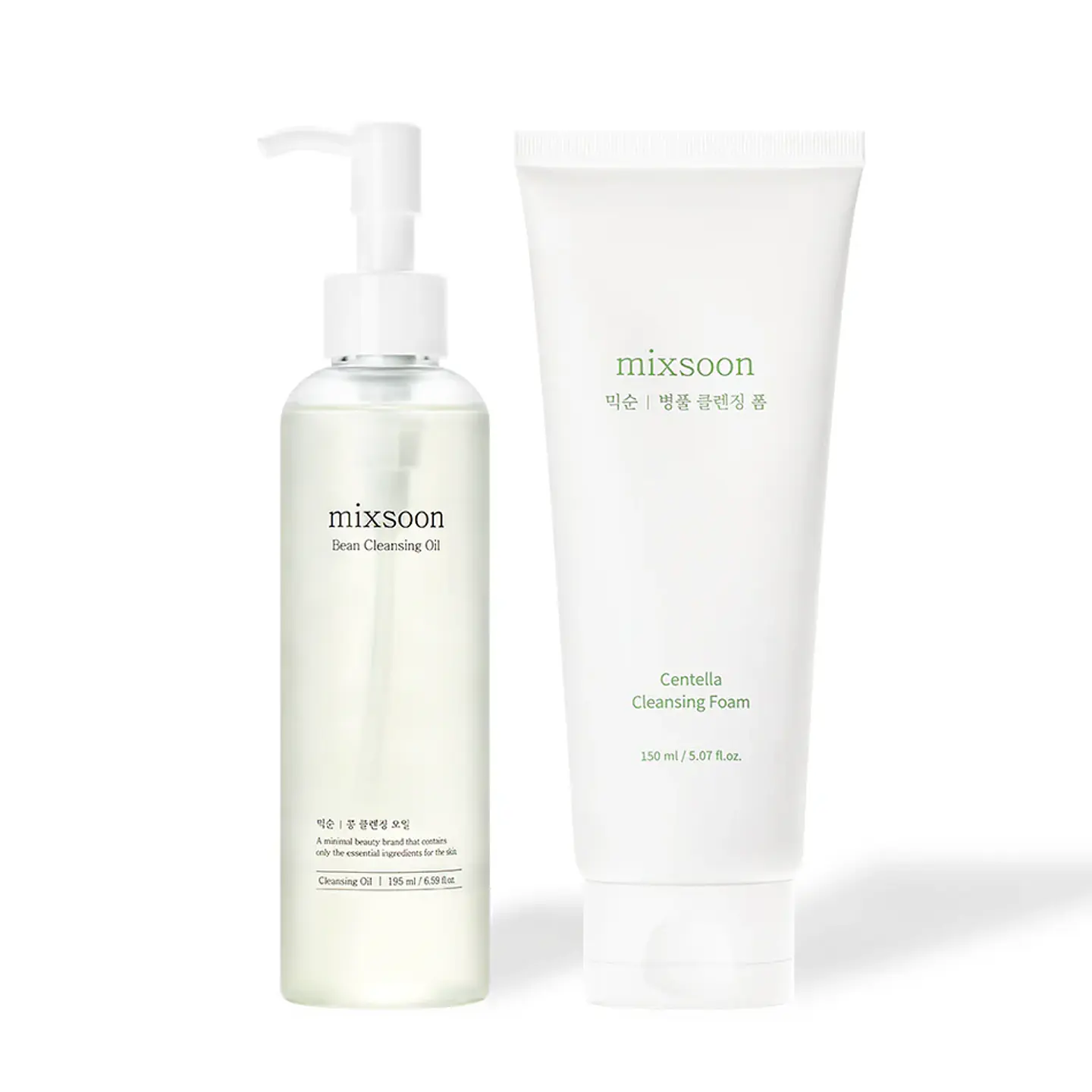 Double Cleansing Set (Mixsoon) - Set de doble limpieza Limpiador oleoso 195ml + Limpiador en espuma 150ml 1