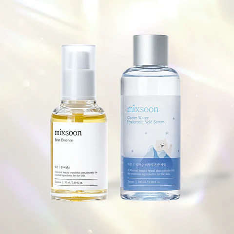 Essential Glass Skin Duo (Mixsoon)  - Set iluminador Bean Essence 50ml + Glacier Water Hyaluroni Acid Serum 100ml