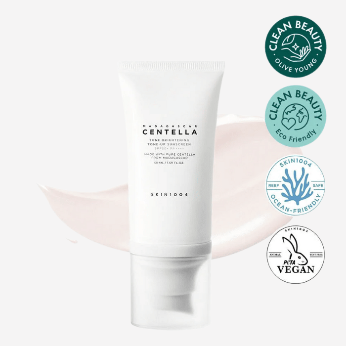 SKIN1004 Madagascar Centella Tone Brightening Tone-up Sunscreen SPF50+ PA++++ (Skin1004) - Protector solar aclarante