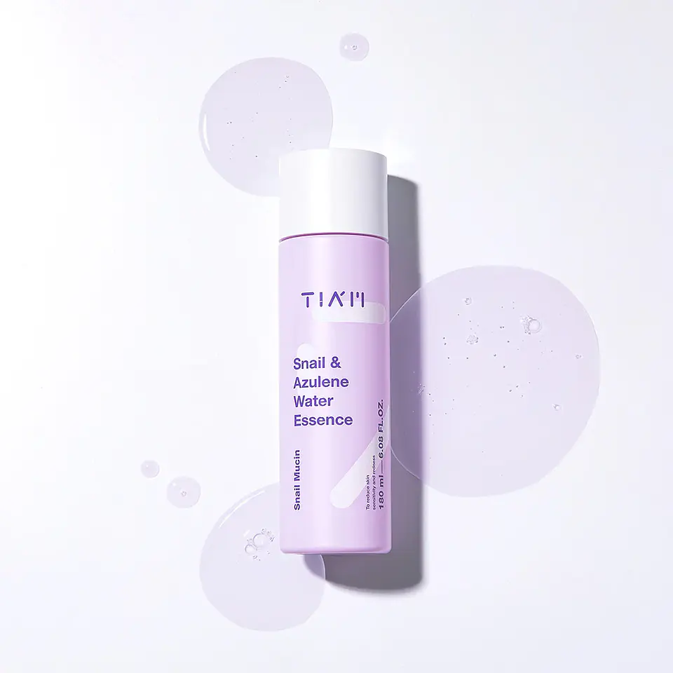 Snail & Azulene Water Essence (TIAM) - 180 ml Esencia 87% baba de caracol rosácea pieles sensibles 8