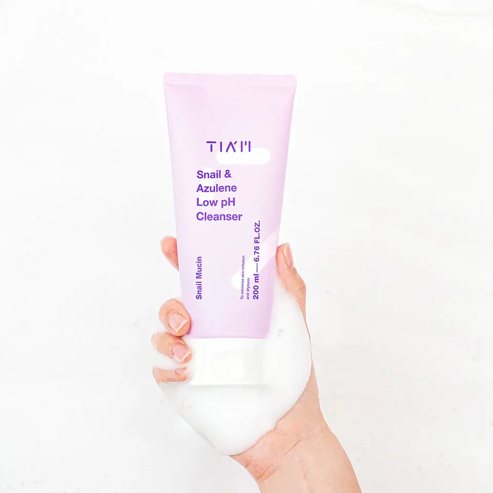 Snail & Azulene Low pH Cleanser (TIAM) -200ml  Limpiador rosácea pieles sensibles con baba de caracol y azuleno 11