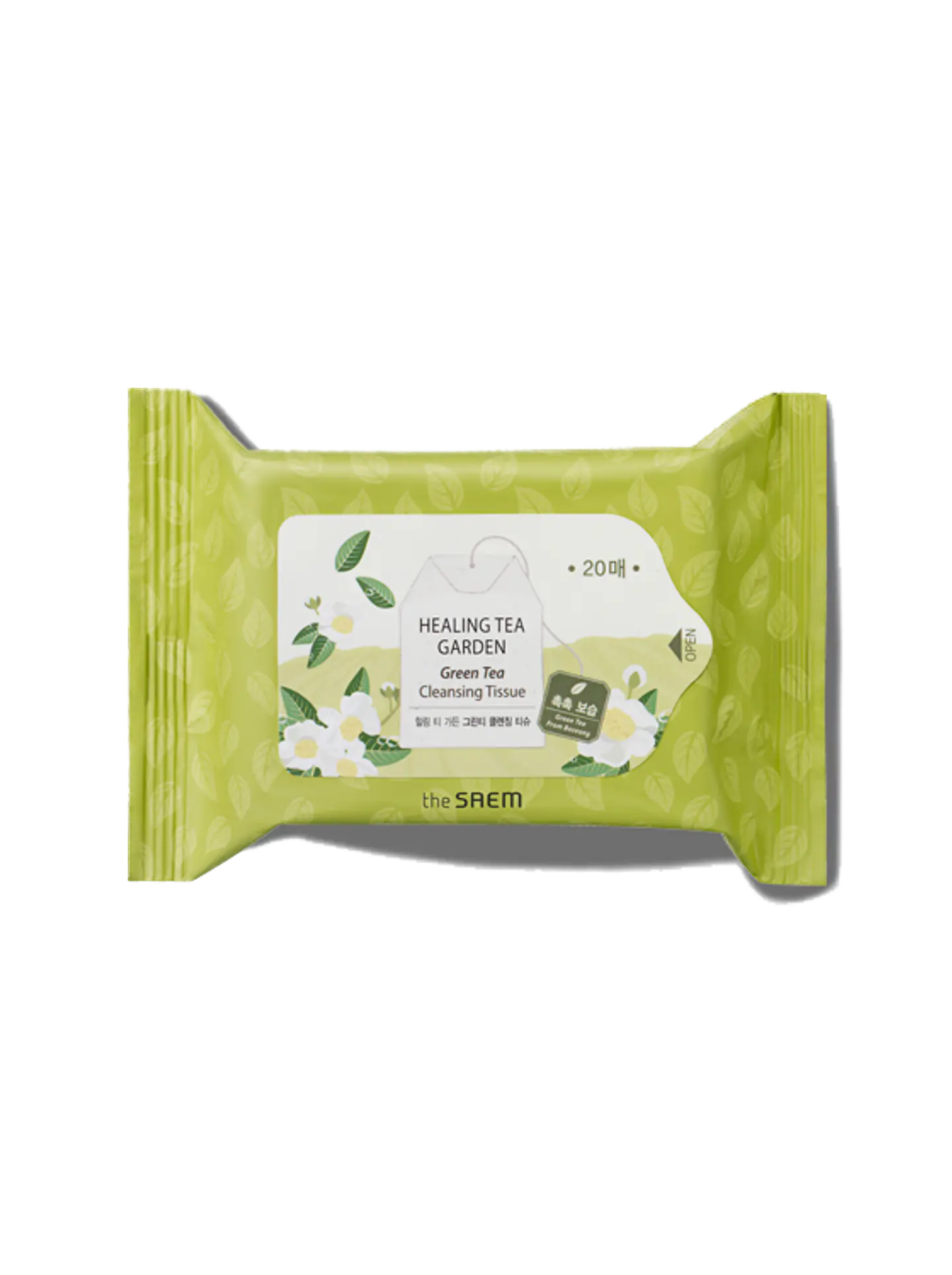 Healing Tea Garden Green Tea Cleansing Tissue (The Saem) - Toallitas faciales de limpieza 20 unidades 1