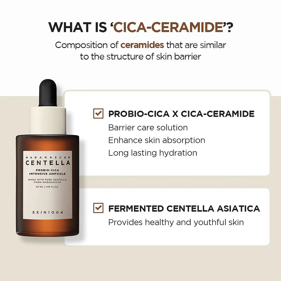 Madagascar Centella Probio-Cica Intensive Ampoule (SKIN1004) - 30 ml Serum antiedad con probióticos y centella 4